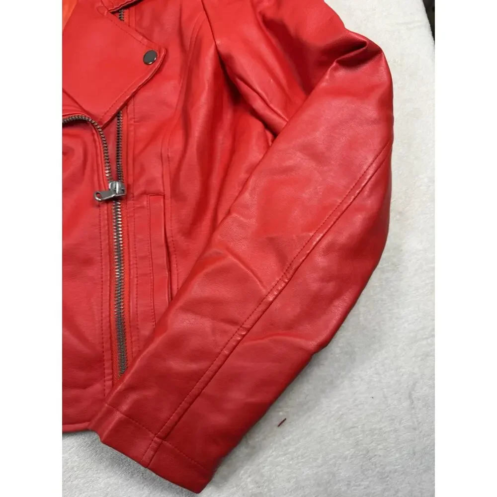 Riverdale South Side Serpents Faux Leather Moto Jacket Women’s Small Red